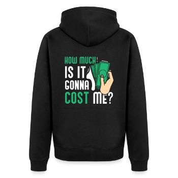 Combien cela va-t-il me coûter ? Papa Papa Père - Veste à capuche bio Premium Unisexe - noir - Dos - Nico (187cm)