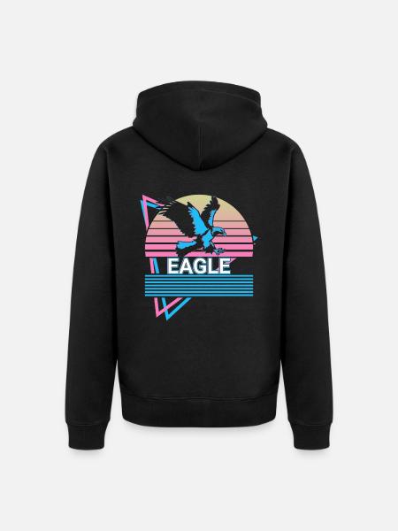 Eagle Retro Gift - Unisex Premium Organic Zip Hoodie - black
