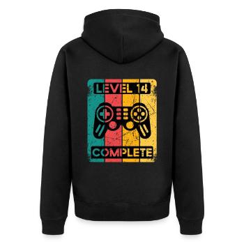 14. Geburtstag Shirt Gamer Zocker Männer Geschenk - Unisex Premium Bio Zip Hoodie - Schwarz - Hinten - Nico (187cm)