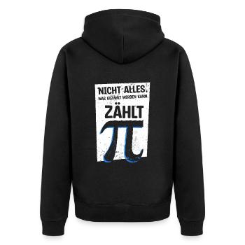 Pi Tag Mathe Mathematik Humor - Unisex Premium Bio Zip Hoodie - Schwarz - Hinten - Nico (187cm)