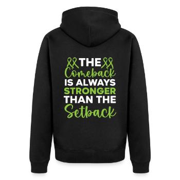 The Comeback Is Always Stronger Than The Setback - Unisex Premium Organic Zip Hoodie - black - Back - Nico (187cm)