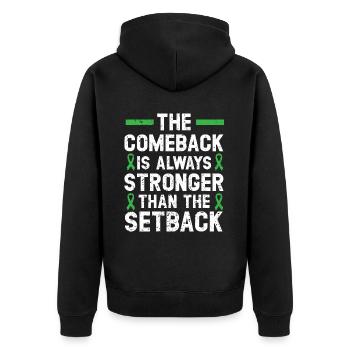 The Comeback Is Always Stronger Than The Setback - Unisex Premium Organic Zip Hoodie - black - Back - Nico (187cm)