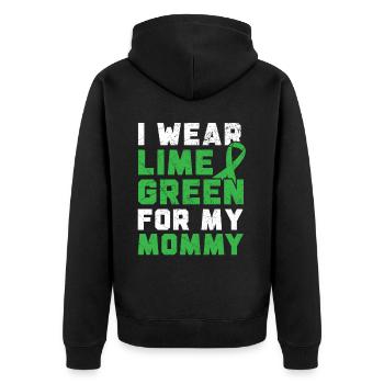 Je porte du vert lime pour mon lymphome non hodgkinien de maman - Veste à capuche bio Premium Unisexe - noir - Dos - Nico (187cm)