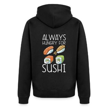 Toujours Hungy pour les amateurs de sushi Sushi japonais - Veste à capuche bio Premium Unisexe - noir - Dos - Nico (187cm)