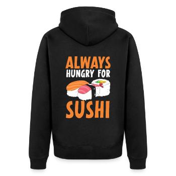 Toujours Hungy pour les amateurs de sushi Sushi japonais - Veste à capuche bio Premium Unisexe - noir - Dos - Nico (187cm)