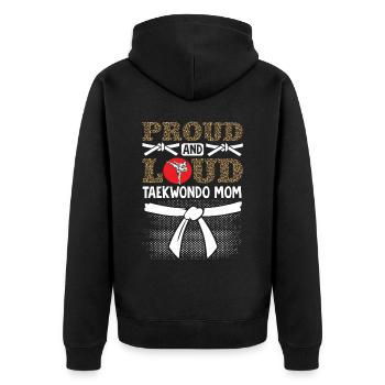 TKD Korean Martial Arts Tae Kwon - Unisex Premium Bio Zip Hoodie - Schwarz - Hinten - Nico (187cm)