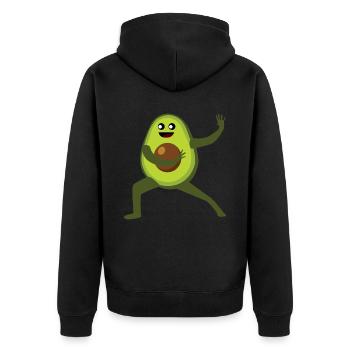 Qigong Qi Gong Avocado Chigong - Unisex Premium Organic Zip Hoodie - black - Back - Nico (187cm)