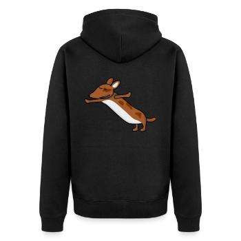 Qigong Qi Gong Dog Chigong - Unisex Premium Organic Zip Hoodie - black - Back - Nico (187cm)