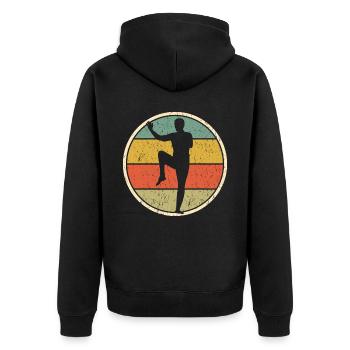 Qigong Qi Gong Retro Chigong - Unisex Premium Organic Zip Hoodie - black - Back - Nico (187cm)
