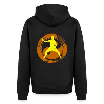 Qigong Karate Qi Gong Chigong - Unisex Premium Organic Zip Hoodie - black - Back - Nico (187cm)