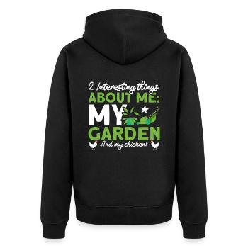 Gardening Gardener Chicken Farmer Chicken Feeder - Unisex Premium Organic Zip Hoodie - black - Back - Nico (187cm)