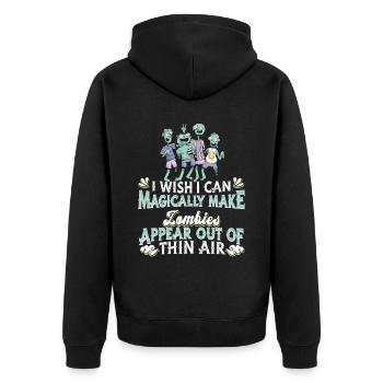 Zombie Monster Halloween - Unisex Premium Bio Zip Hoodie - Schwarz - Hinten - Nico (187cm)