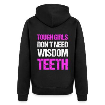 Wisdom Teeth Wisdom Tooth Patient Dentist - Unisex Premium Organic Zip Hoodie - black - Back - Nico (187cm)
