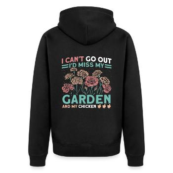 Gardening Gardener Chicken Farmer Chicken Feeder - Unisex Premium Organic Zip Hoodie - black - Back - Nico (187cm)