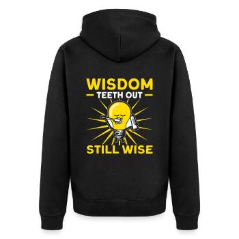 Wisdom Teeth Wisdom Tooth Patient Dentist - Unisex Premium Organic Zip Hoodie - black - Back - Nico (187cm)