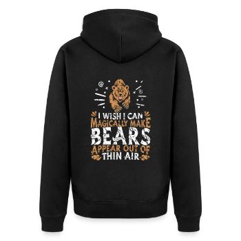 Grizzly Bear Brown Bear - Unisex Premium Organic Zip Hoodie - black - Back - Nico (187cm)