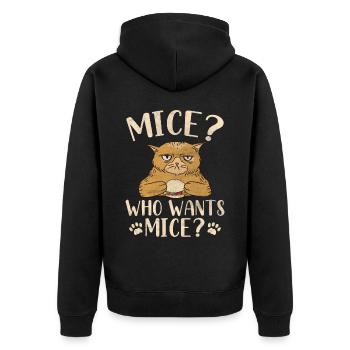 Hamburger Cat Whisperer Meow Kitten Burger Lover - Unisex Premium Bio Zip Hoodie - Schwarz - Hinten - Nico (187cm)