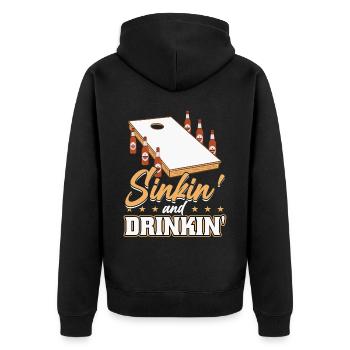 Sinkin And Drinkin - Trou aveugle cornhole - Veste à capuche bio Premium Unisexe - noir - Dos - Nico (187cm)