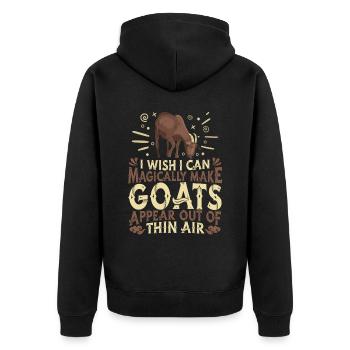 Ziege Bauer Landwirt Bauernhof Hirte - Unisex Premium Bio Zip Hoodie - Schwarz - Hinten - Nico (187cm)
