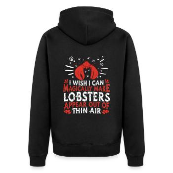 Lobster Sea Crab Lobster Seafood - Unisex Premium Organic Zip Hoodie - black - Back - Nico (187cm)