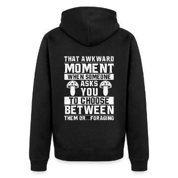 Mushroom Hunter Foraging Fungus Mycology Mushies - Unisex Premium Organic Zip Hoodie - black - Back - Nico (187cm)