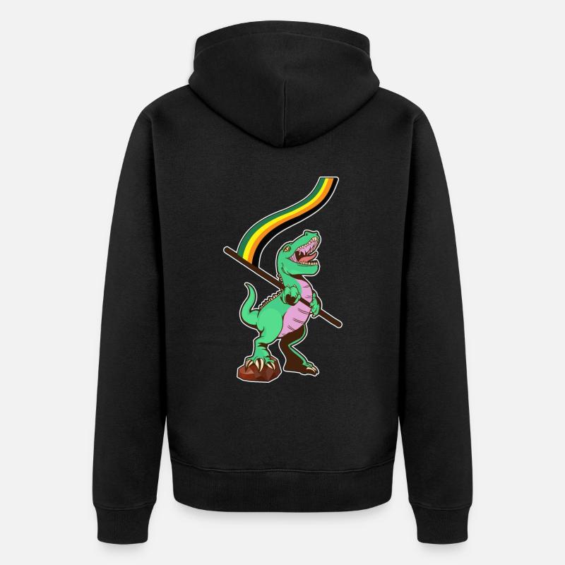 Drapeau LGBTQ - Dinosaure Aromantic - Veste à capuche bio Premium Unisexe - noir