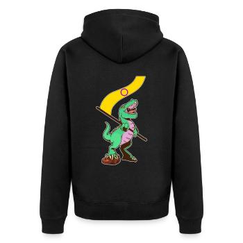 LGBTQ-Flagge - Dinosaurier Intersexuell - Unisex Premium Bio Zip Hoodie - Schwarz - Hinten - Nico (187cm)