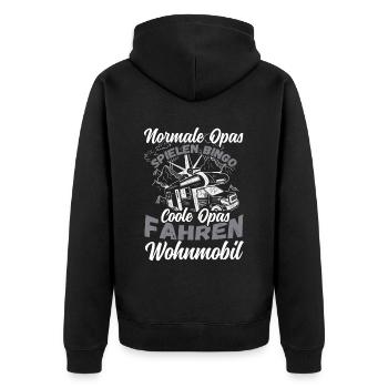 Opas Spielen Bingo Coole Opas Fahren Wohnmobil - Unisex Premium Bio Zip Hoodie - Schwarz - Hinten - Nico (187cm)