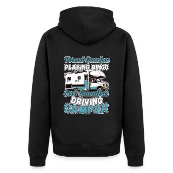 Grandpas Play Bingo Cool Grandpas Driving Motorhome - Unisex Premium Organic Zip Hoodie - black - Back - Nico (187cm)