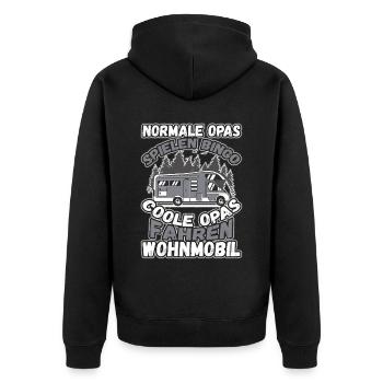 Opas Spielen Bingo Coole Opas Fahren Wohnmobil - Unisex Premium Bio Zip Hoodie - Schwarz - Hinten - Nico (187cm)