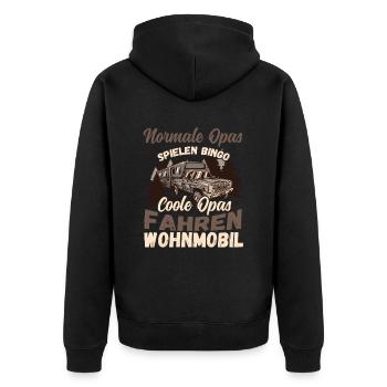 Opas Spielen Bingo Coole Opas Fahren Wohnmobil - Unisex Premium Bio Zip Hoodie - Schwarz - Hinten - Nico (187cm)