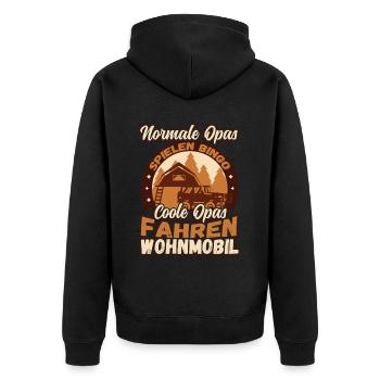Opas Spielen Bingo Coole Opas Fahren Wohnmobil - Unisex Premium Bio Zip Hoodie - Schwarz - Hinten - Nico (187cm)