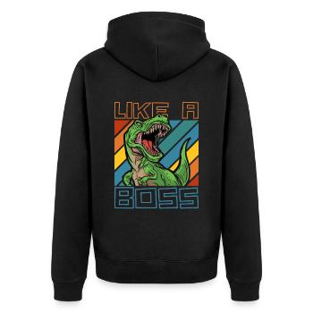 Comme un boss - Cool T-Rex Dinosaur Tyranno - Veste à capuche bio Premium Unisexe - noir - Dos - Nico (187cm)