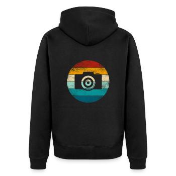 Photographe Retro Camera Vintage Photography - Veste à capuche bio Premium Unisexe - noir - Dos - Nico (187cm)