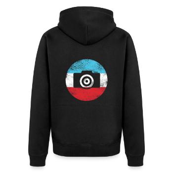 Retro Fotografie für Fotograf Vintage Kamera - Unisex Premium Bio Zip Hoodie - Schwarz - Hinten - Nico (187cm)