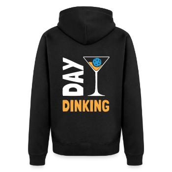 Jour Dinking Drôle Martini Pickleball - Veste à capuche bio Premium Unisexe - noir - Dos - Nico (187cm)