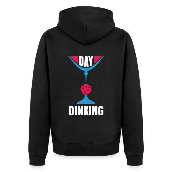 Day Dinking Funny Martini Pickleball - Unisex Premium Organic Zip Hoodie - black - Back - Nico (187cm)