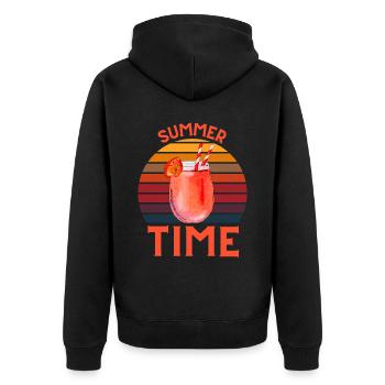 SUMMER TIME - été et cocktail - Veste à capuche bio Premium Unisexe - noir - Dos - Nico (187cm)
