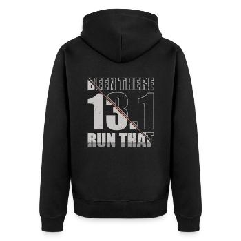 J’ai couru ce 13.1 Runner Marathon Trail - Veste à capuche bio Premium Unisexe - noir - Dos - Nico (187cm)