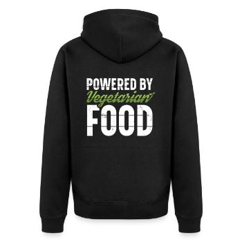 Powered By Vegetarian Diet Vegan Diet - Unisex Premium Organic Zip Hoodie - black - Back - Nico (187cm)