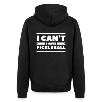 Je ne peux pas avoir pickleball - Veste à capuche bio Premium Unisexe - noir - Dos - Nico (187cm)