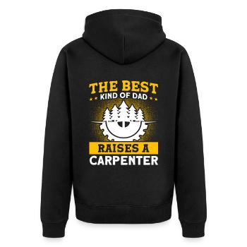 Beste Art Vater Zimmermann Vater Familie - Unisex Premium Bio Zip Hoodie - Schwarz - Hinten - Nico (187cm)