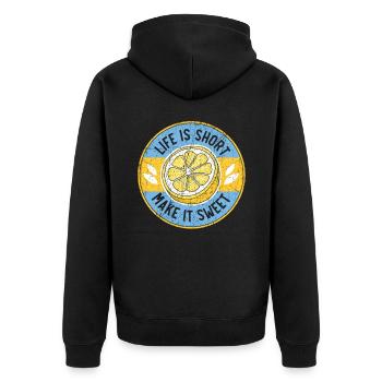 La vie est courte Faites-en un fruit sucré amoureux du citron - Veste à capuche bio Premium Unisexe - noir - Dos - Nico (187cm)