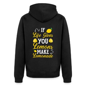 Si la vie vous donne des citrons faites de la limonade citron - Veste à capuche bio Premium Unisexe - noir - Dos - Nico (187cm)