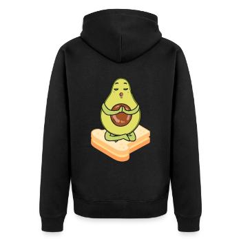 Avocado Toast - Unisex Premium Organic Zip Hoodie - black - Back - Nico (187cm)