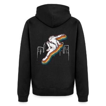 Parkour Free Running Traceur Retro - Veste à capuche bio Premium Unisexe - noir - Dos - Nico (187cm)