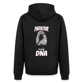 Parkour Free Running Traceur Adn - Veste à capuche bio Premium Unisexe - noir - Dos - Nico (187cm)