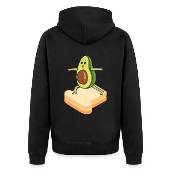 Avocado Toast - Unisex Premium Organic Zip Hoodie - black - Back - Nico (187cm)