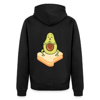Avocado Toast - Unisex Premium Organic Zip Hoodie - black - Back - Nico (187cm)