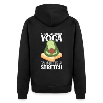 Avocado Toast - Unisex Premium Bio Zip Hoodie - Schwarz - Hinten - Nico (187cm)